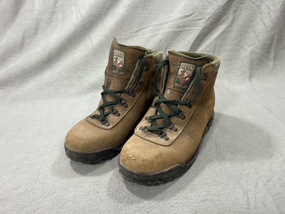 Alico Boots Mens Size 9 Brown Nubuck Leather Vibram Hiking Trail Made In Italy